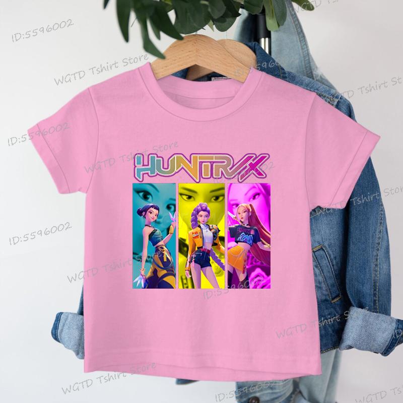Kinderbekleidung KPop Dämonenjäger Fans Geschenke Kinder T-Shirt Mode Lässige Oberteile 2025 Heißer Film Weiche Baumwolle Baby Mädchen T-Shirt 150 von Joom DACH