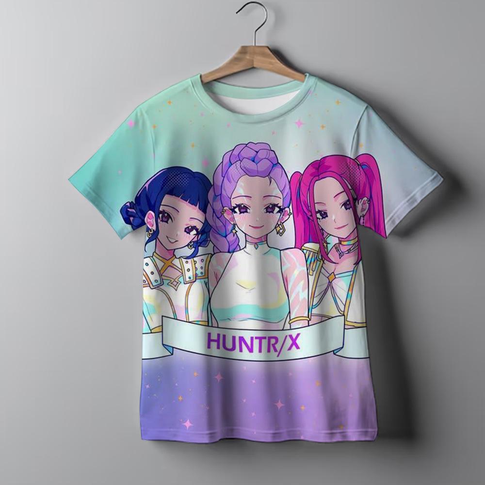 Kinderbekleidung KPop Dämonenjäger Fans Geschenke Kinderkleidung Mode Lässige Oberteile 2025 Heißer Film Weiche Baumwolle Baby Mädchen T-Shirt 140 von Joom DACH