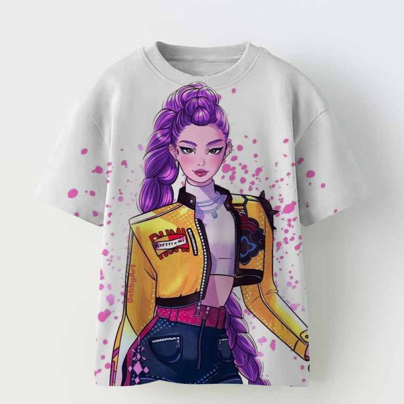 Kinderbekleidung KPop Dämonenjäger Fans Geschenke Kinderkleidung Mode Lässige Oberteile 2025 Heißer Film Weiches Baby Mädchen T-Shirt 130 von Joom DACH