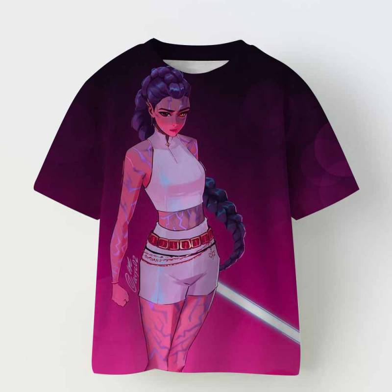 Kinderbekleidung KPop Dämonenjäger Fans Geschenke Kinderkleidung Mode Lässige Oberteile 2025 Heißer Film Weiches Baby Mädchen T-Shirt 140 von Joom DACH