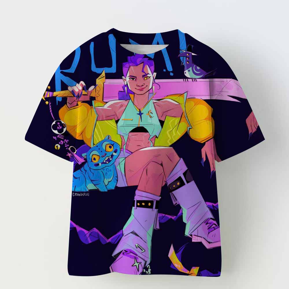 Kinderbekleidung KPop Dämonenjäger Fans Geschenke Kinderkleidung Mode Lässige Oberteile 2025 Heißer Film Weiches Baby Mädchen T-Shirt 150 von Joom DACH