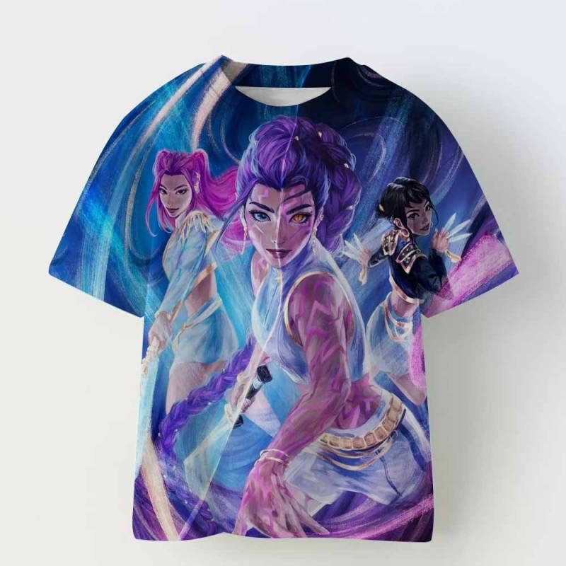 Kinderbekleidung KPop Dämonenjäger Fans Geschenke Kinderkleidung Mode Lässige Oberteile 2025 Heißer Film Weiches Baby Mädchen T-Shirt 160 von Joom DACH