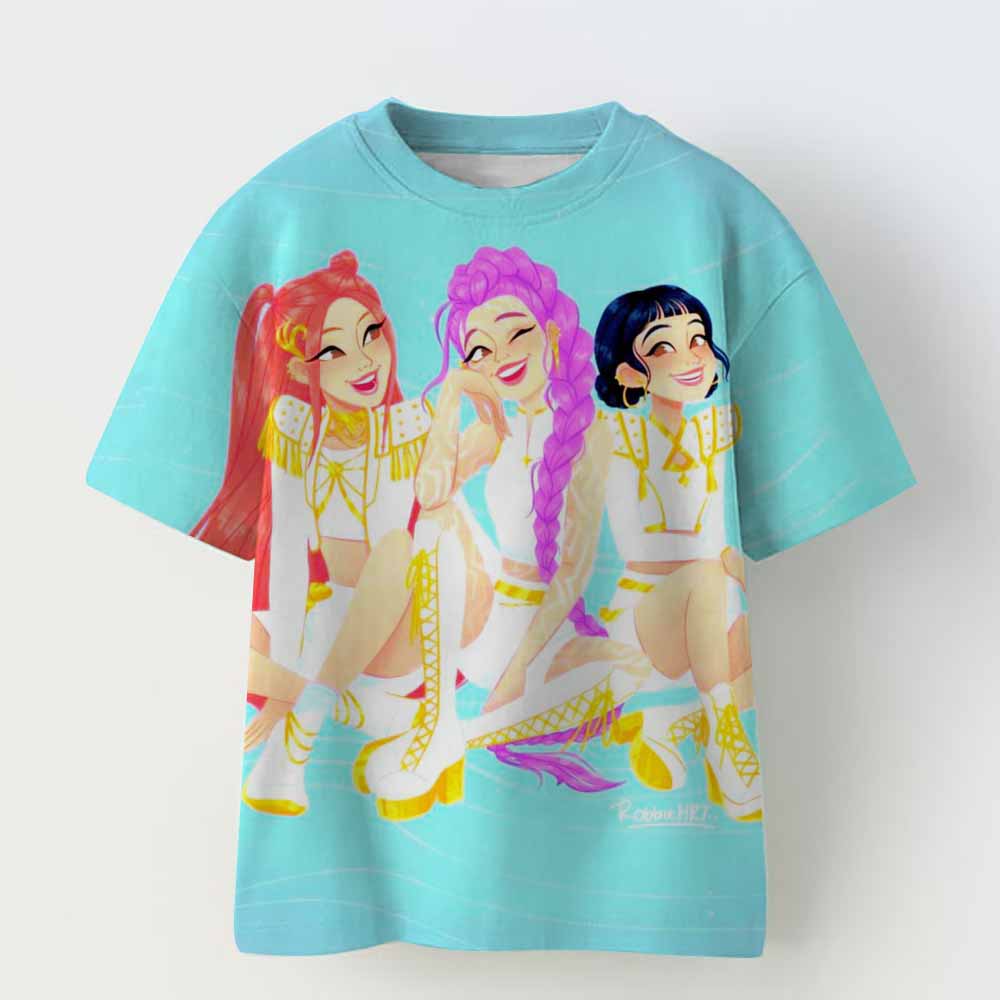 Kinderbekleidung KPop Dämonenjäger Fans Geschenke Kinderkleidung Mode Lässige Oberteile 2025 Heißer Film Weiches Baby Mädchen T-Shirt 160 von Joom DACH