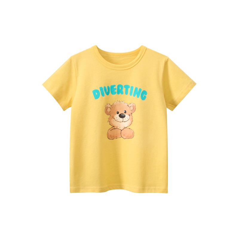 Kinderbekleidung Mädchen Kurzarm T-Shirt Sommer Neu Babykleidung Bär Unterhemd 140cm von Joom DACH
