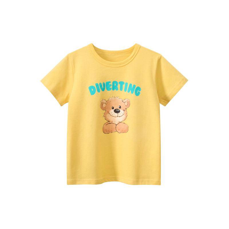 Kinderbekleidung Mädchen Kurzarm T-Shirt Sommer Neu Babykleidung Bär Unterhemd 140cm von Joom DACH