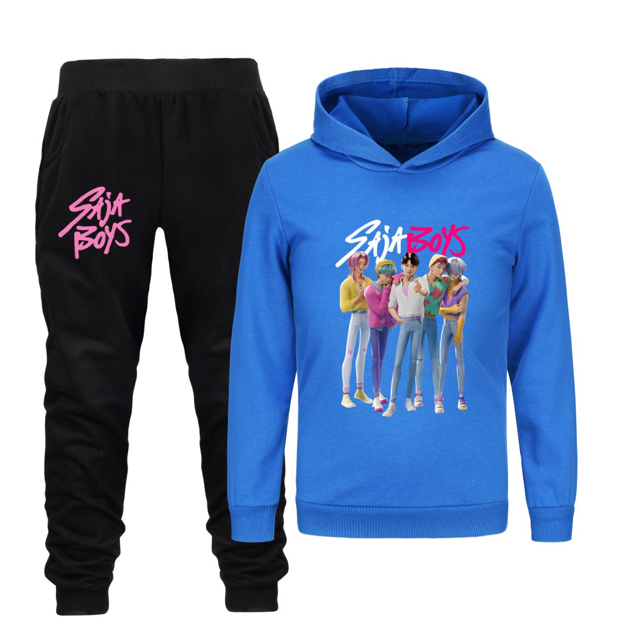 Kinderbekleidungssets Kpop Hexenjagdgruppe Saja Jungen Kinder Kapuzenpullover 140 blau von Joom DACH