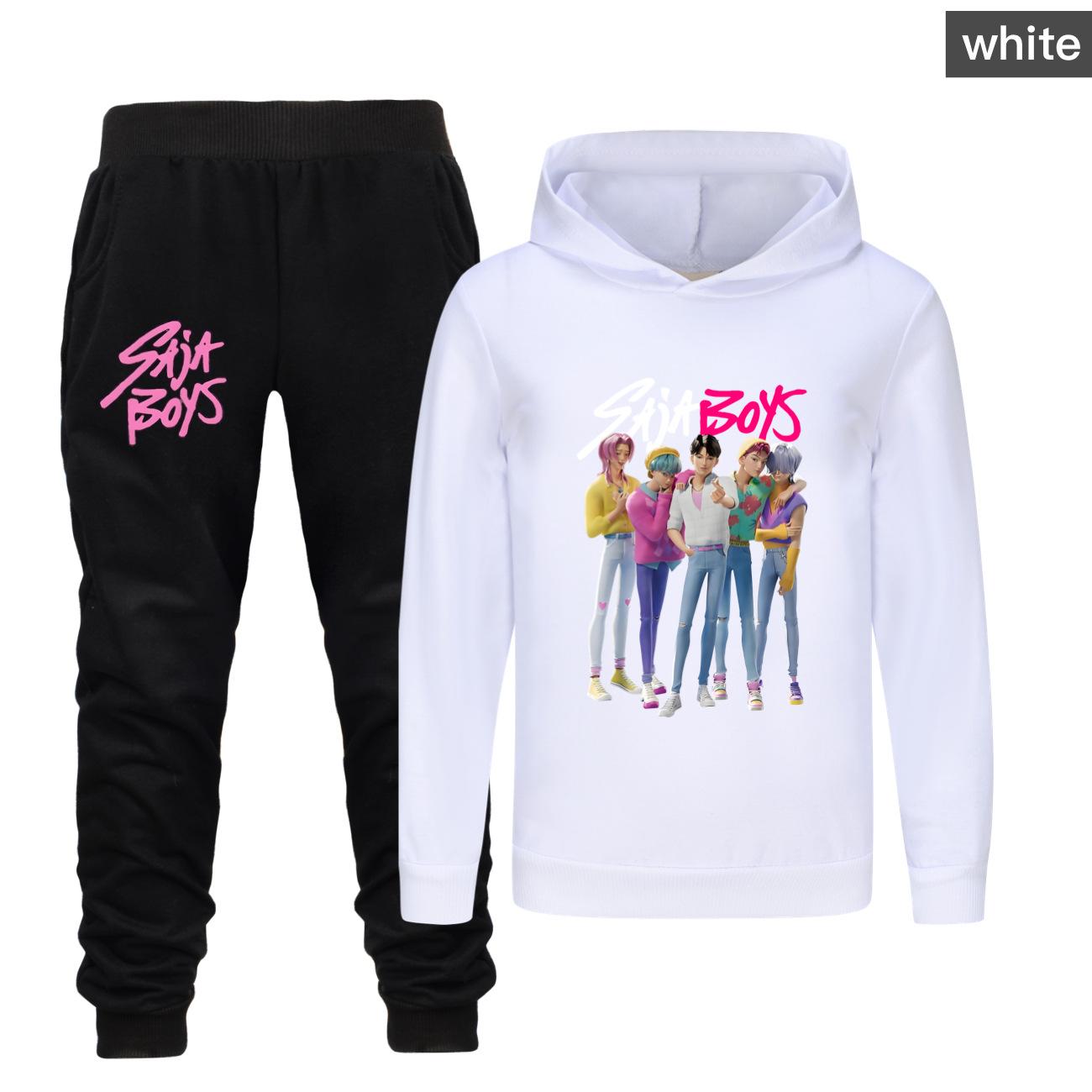 Kinderbekleidungssets Kpop Hexenjagdgruppe Saja Jungen Kinder Kapuzenpullover 140 weiß von Joom DACH