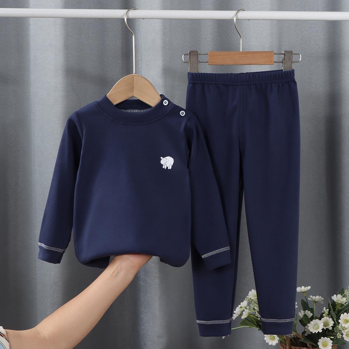 Kinderfleece Herbstkleidung & Hosen Set: Warme Unterwäsche & Loungewear für Jungen & Mädchen 100cm von Joom DACH