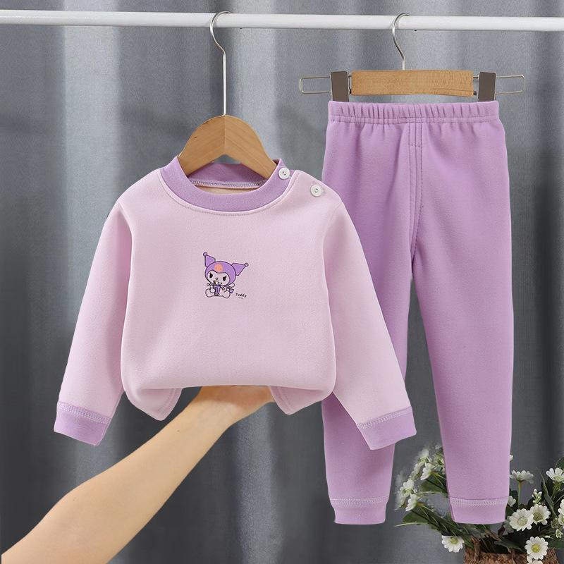 Kinderfleece Herbstkleidung & Hosen Set: Warme Unterwäsche & Loungewear für Jungen & Mädchen 110cm von Joom DACH