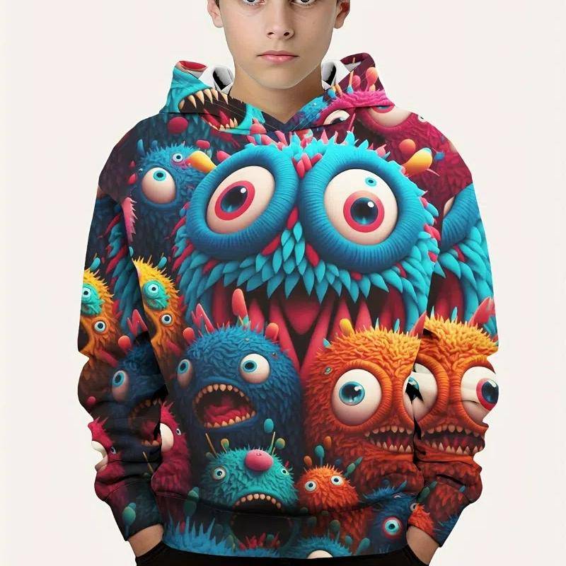 Kinderkleidung Herbst Hoodie Cartoon Bunte Animal Print Dinosaurier Hoodies für Kinder Frühlingsmode Langarm Trainingsanzug 120 von Joom DACH