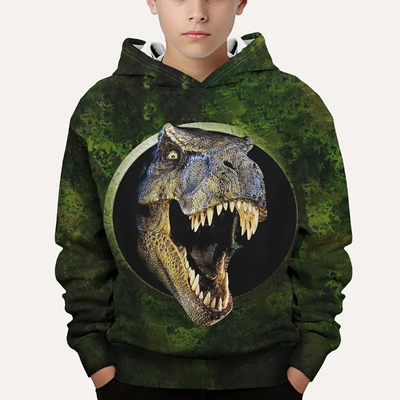 Kinderkleidung Herbst Hoodie Cartoon Bunte Animal Print Dinosaurier Hoodies für Kinder Frühlingsmode Langarm Trainingsanzug 160 von Joom DACH