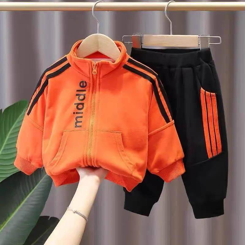 Kinderkleidung Jungen Frühling und Herbst Kleidung Anzüge Baby mittlere und kleine Kinder Frühling Reißverschluss Jacke Hosen Zweiteilige Mode Niedliche Sportbekleidung 110 von Joom DACH