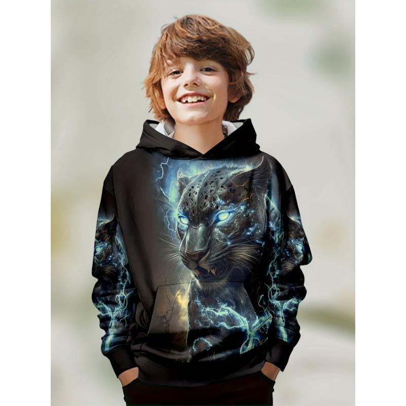 Kinderkleidung Jungen Hoodies Langarm 3D Tigers Print Kinder Frühling Herbst Kleidung Casual Outdoor Stilvolle Junge Mädchen Kleidung Tops 130 von Joom DACH