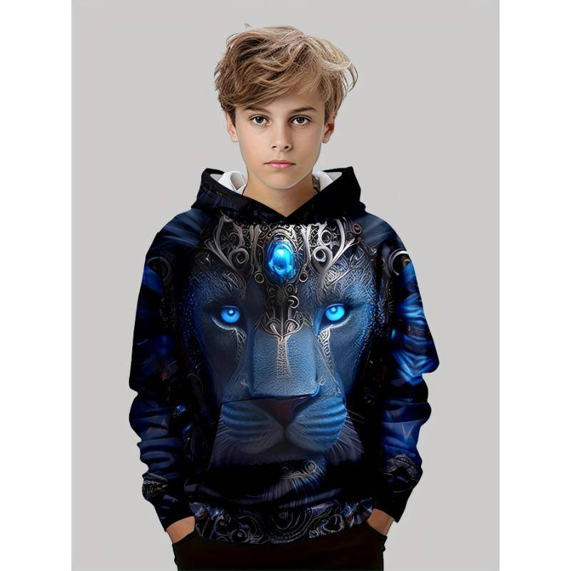 Kinderkleidung Jungen Hoodies Langarm 3D Tigers Print Kinder Frühling Herbst Kleidung Casual Outdoor Stilvolle Junge Mädchen Kleidung Tops 160 von Joom DACH
