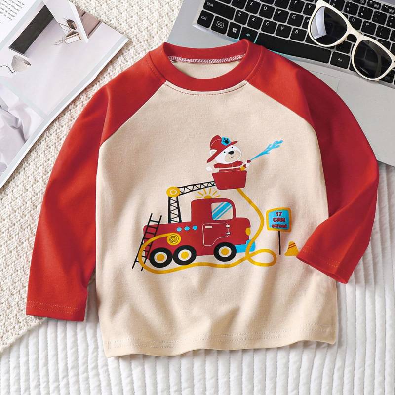 Kinderkleidung Jungen Mädchen T-Shirt Kinderkleidung Cartoon Tops Langarm Babykleidung Herbst Winter Baumwolldruck Sweatshirt 100cm von Joom DACH