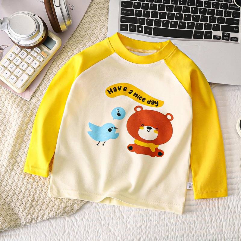 Kinderkleidung Jungen Mädchen T-Shirt Kinderkleidung Cartoon Tops Langarm Babykleidung Herbst Winter Baumwolldruck Sweatshirt 100cm von Joom DACH