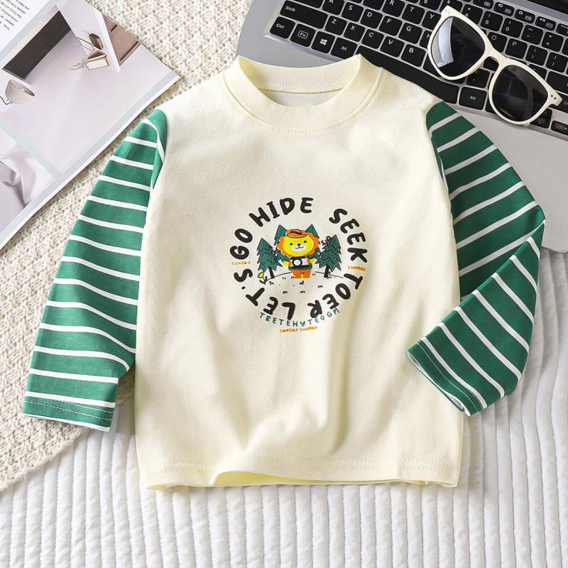 Kinderkleidung Jungen Mädchen T-Shirt Kinderkleidung Cartoon Tops Langarm Babykleidung Herbst Winter Baumwolldruck Sweatshirt 100cm von Joom DACH
