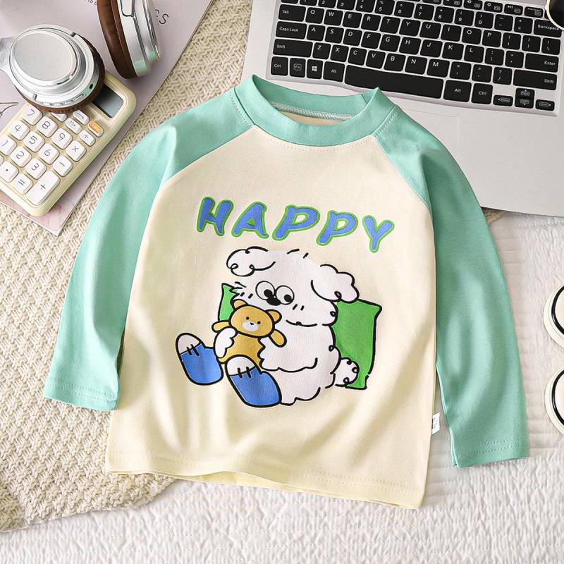Kinderkleidung Jungen Mädchen T-Shirt Kinderkleidung Cartoon Tops Langarm Babykleidung Herbst Winter Baumwolldruck Sweatshirt 100cm von Joom DACH