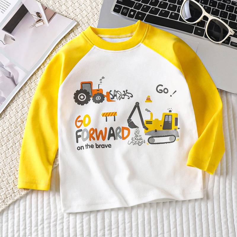 Kinderkleidung Jungen Mädchen T-Shirt Kinderkleidung Cartoon Tops Langarm Babykleidung Herbst Winter Baumwolldruck Sweatshirt 120cm von Joom DACH