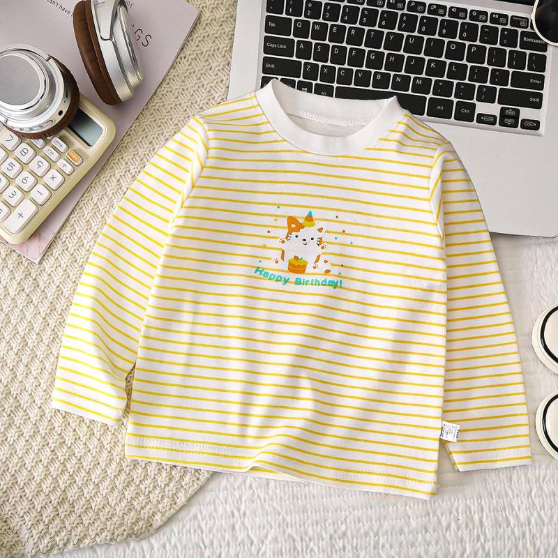 Kinderkleidung Jungen Mädchen T-Shirt Kinderkleidung Cartoon Tops Langarm Babykleidung Herbst Winter Baumwolldruck Sweatshirt 90cm von Joom DACH