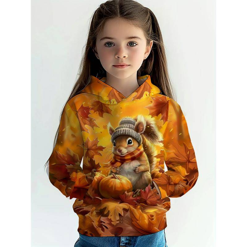 Kinderkleidung Mädchen Hoodies Langarm 3D Cartoon Tiere Drucken Kinder Frühling Herbst Kleidung Casual Niedlich Outdoor Mädchen Kleidung Top 110 von Joom DACH