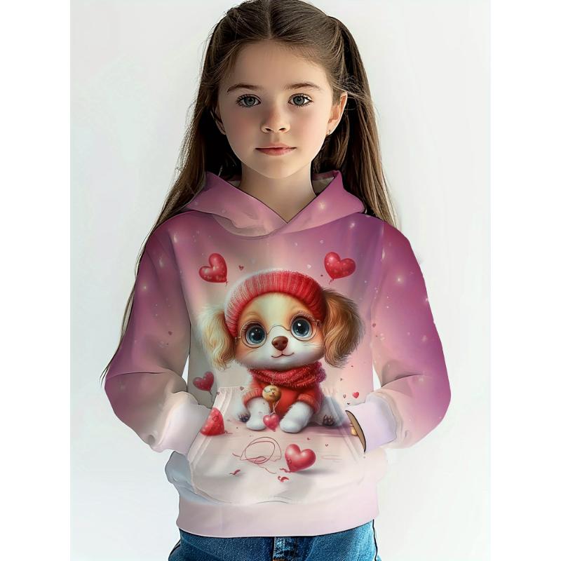 Kinderkleidung Mädchen Hoodies Langarm 3D Cartoon Tiere Drucken Kinder Frühling Herbst Kleidung Casual Niedlich Outdoor Mädchen Kleidung Top 120 von Joom DACH