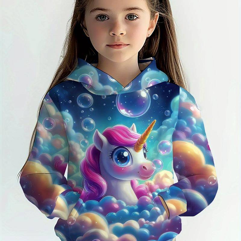Kinderkleidung Mädchen Hoodies Langarm 3D Cartoon Tiere Drucken Kinder Frühling Herbst Kleidung Casual Niedlich Outdoor Mädchen Kleidung Top 140 von Joom DACH