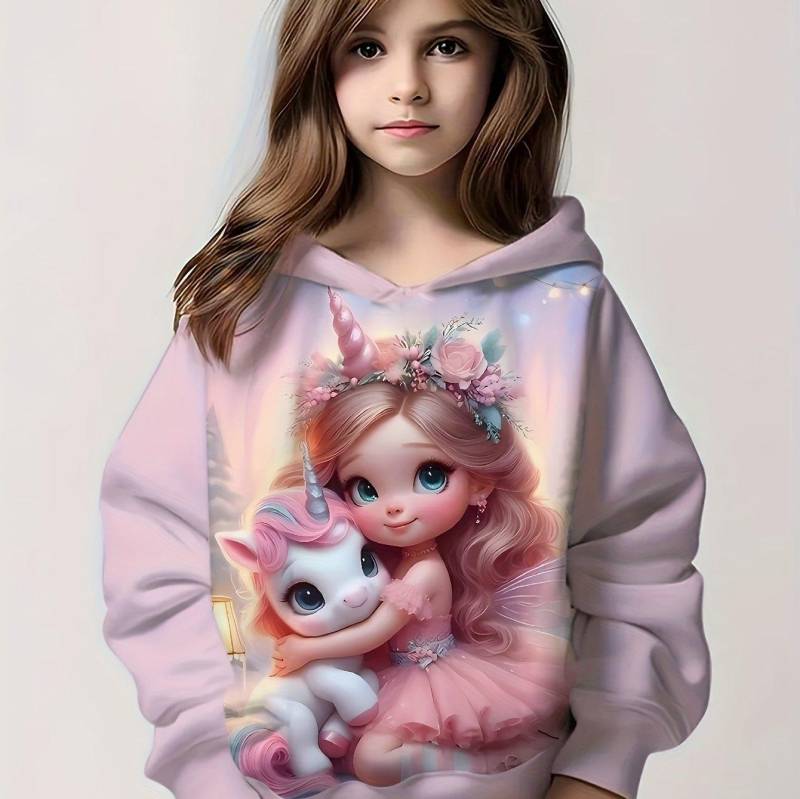 Kinderkleidung Mädchen Hoodies Langarm Cartoon Druck Kinder Frühling Herbst Kleidung Lässig Niedlich Outdoor Mädchenkleidung Pullover Tops 120 von Joom DACH