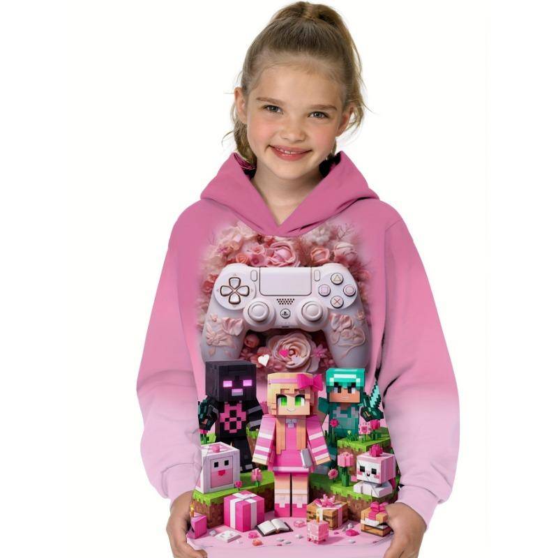 Kinderkleidung Mädchen Hoodies Langarm Mädchen Kleidung Pixel Spielmuster Druck Herbst Winter Mode Partykleidung Kinderkleidung 130 von Joom DACH