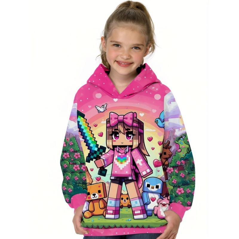 Kinderkleidung Mädchen Hoodies Langarm Mädchen Kleidung Pixel Spielmuster Druck Herbst Winter Mode Partykleidung Kinderkleidung 140 von Joom DACH