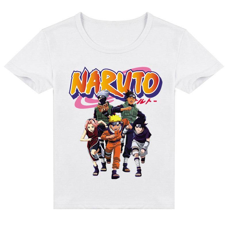 Kinderkleidung Naruto Mittelschule Kinder Cartoon Print Sommer beliebtes Kurzarm T-Shirt Y215 150cm weiß von Joom DACH