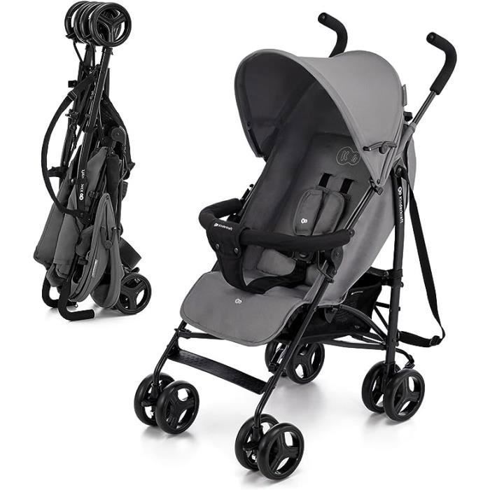 Kinderkraft TIK Leichter Buggy, Wiegt Nur 6,5 kg, Reisebuggy, Einfach Zusammenzuklappen, Verstellbare Rückenlehne, Grau grau von Joom DACH