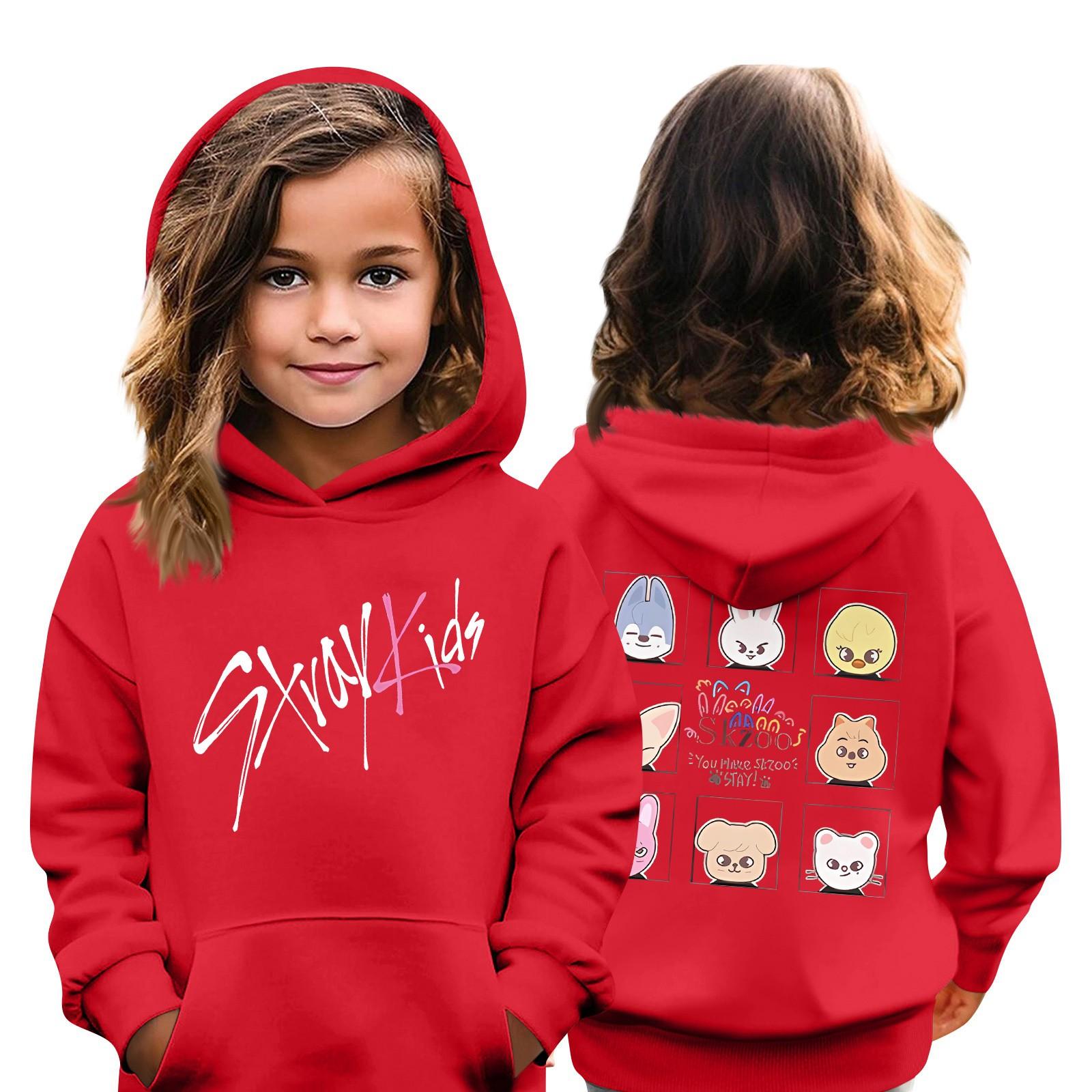 Kindermode Casual Top Stray Kids Korean Combo Printed Pullover Sweatshirt 140 rot von Joom DACH