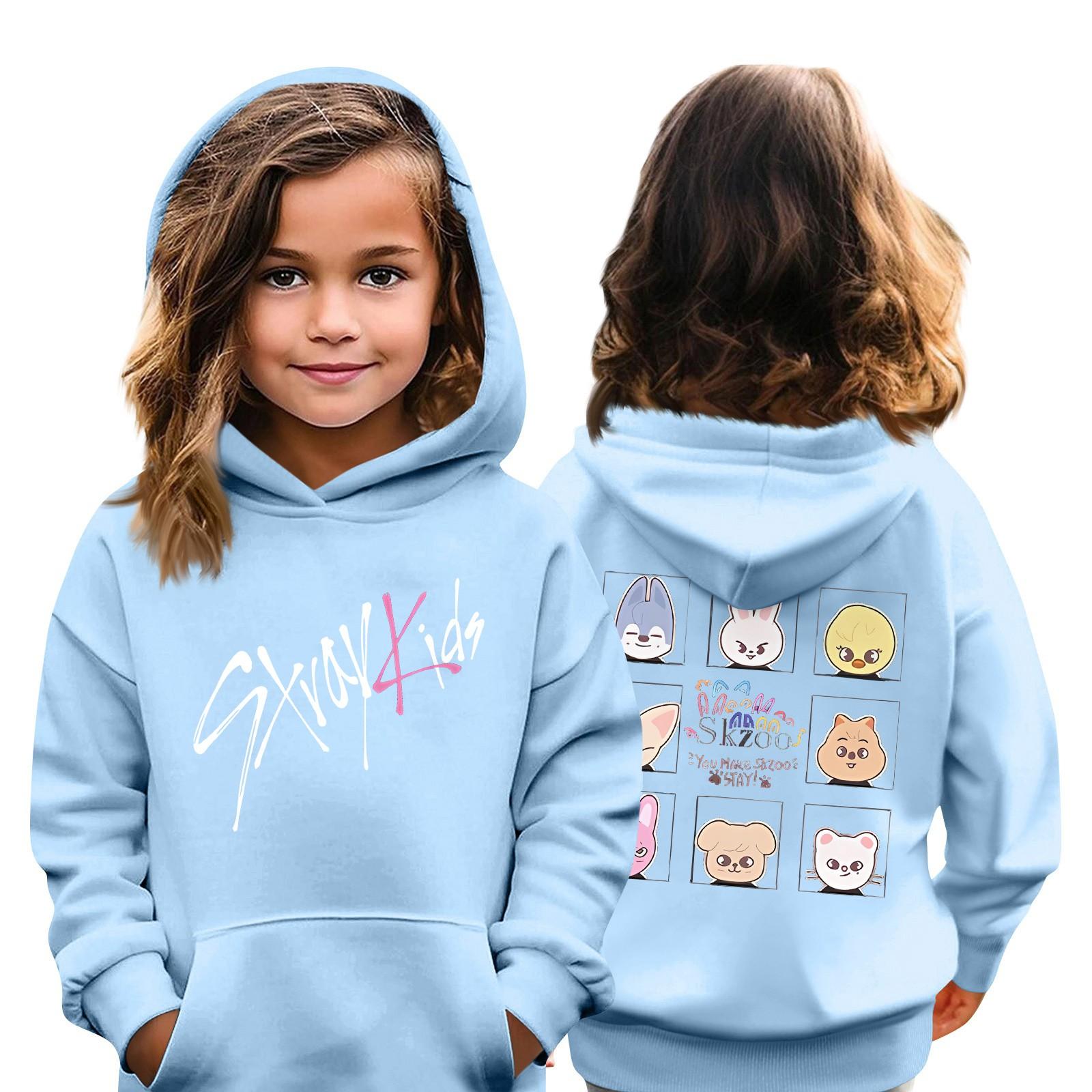 Kindermode Casual Top Stray Kids Korean Combo Printed Pullover Sweatshirt 160 himmelblaue von Joom DACH