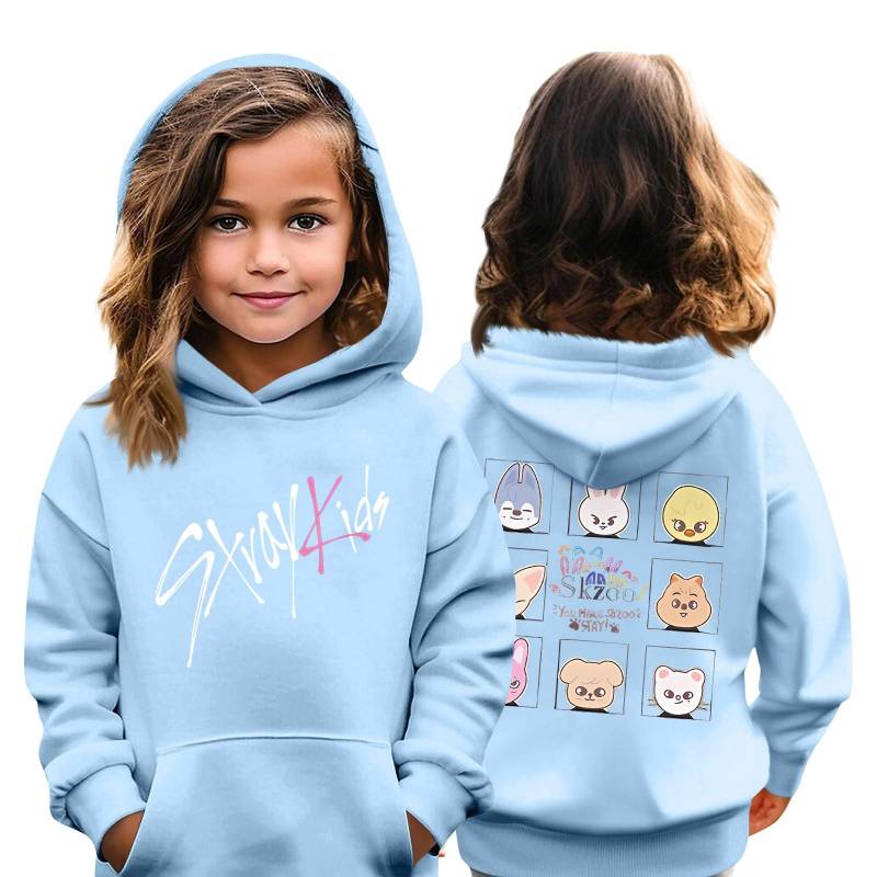 Kindermode Casual Top Stray Kids Korean Combo Printed Pullover Sweatshirt 160 himmelblaue von Joom DACH