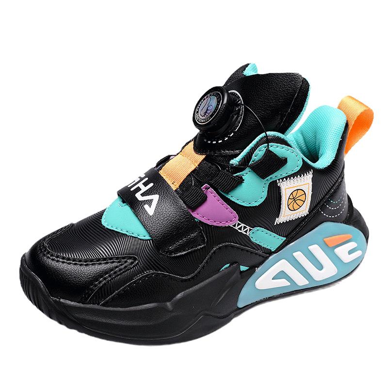 Kinderschuhe Frühling Jungen Basketballschuhe Drehknöpfe Mittelgroße und Große Kinder Sportschuhe Mesh Atmungsaktiv Studenten Laufschuhe 40 von Joom DACH