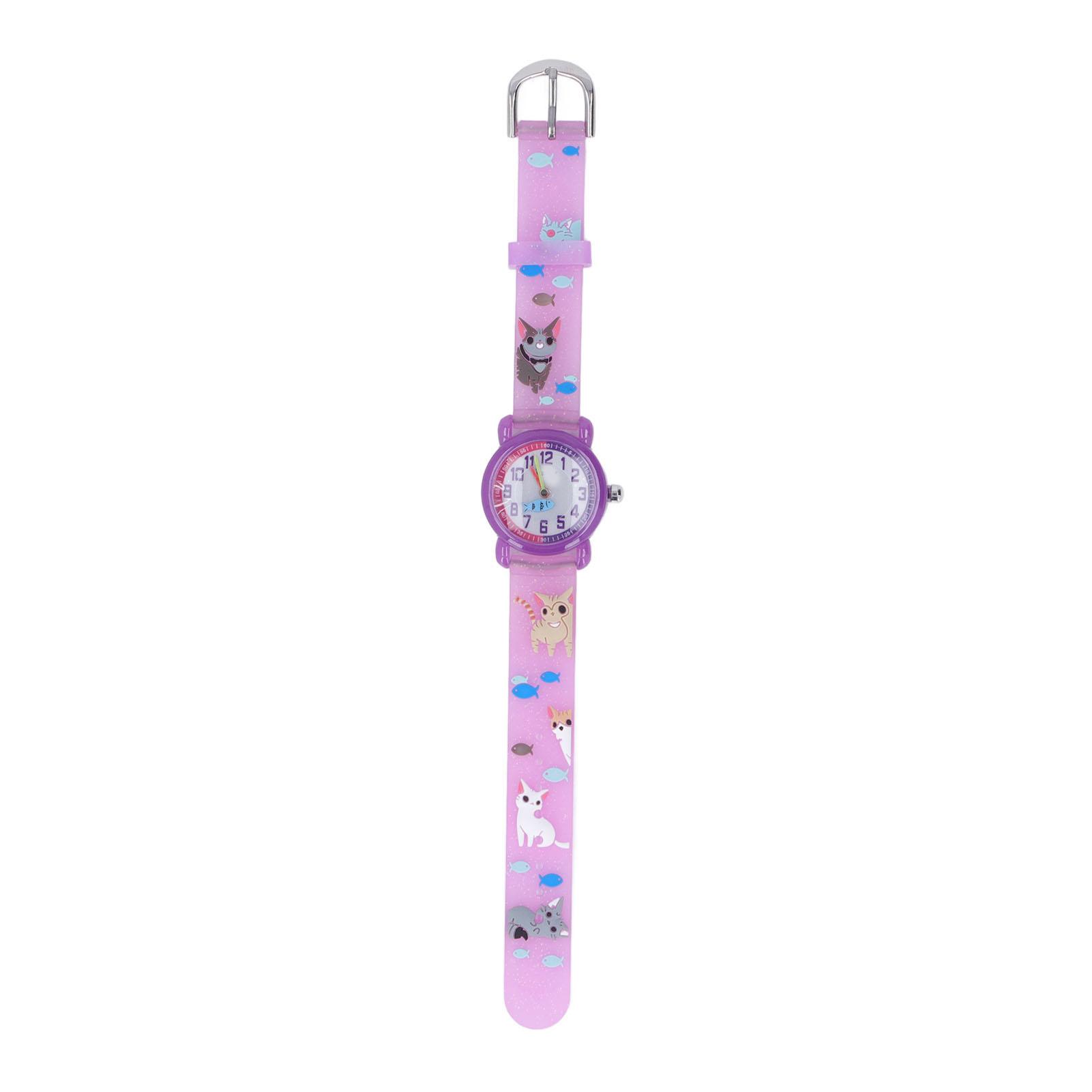 Kinderuhr 3D Niedliches Cartoon-Kätzchen Armband Wasserdicht Kleinkind Mädchen Junge Uhr Geburtstagsgeschenk Für Über 3 violett von Joom DACH