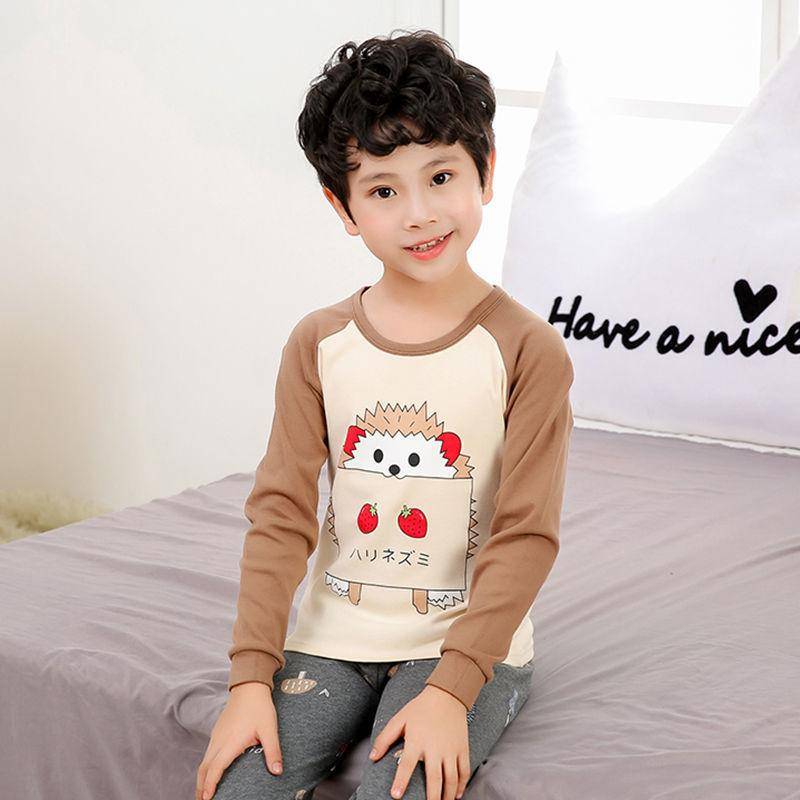 Kinderunterwäsche-Set Baumwolle Jungen Schlafanzug Hose Jungen Schlafanzug Warme Baumwollpullover 160 von Joom DACH