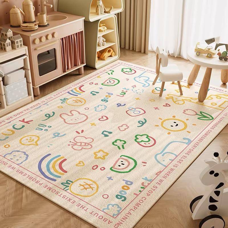 Kinderzimmer Baby Spielteppich Wohnzimmer Jungen Mädchen Krabbelmatte Schlafzimmer Lesebereich Cartoon Rutschfeste Matte 1600MMx2300MM von Joom DACH