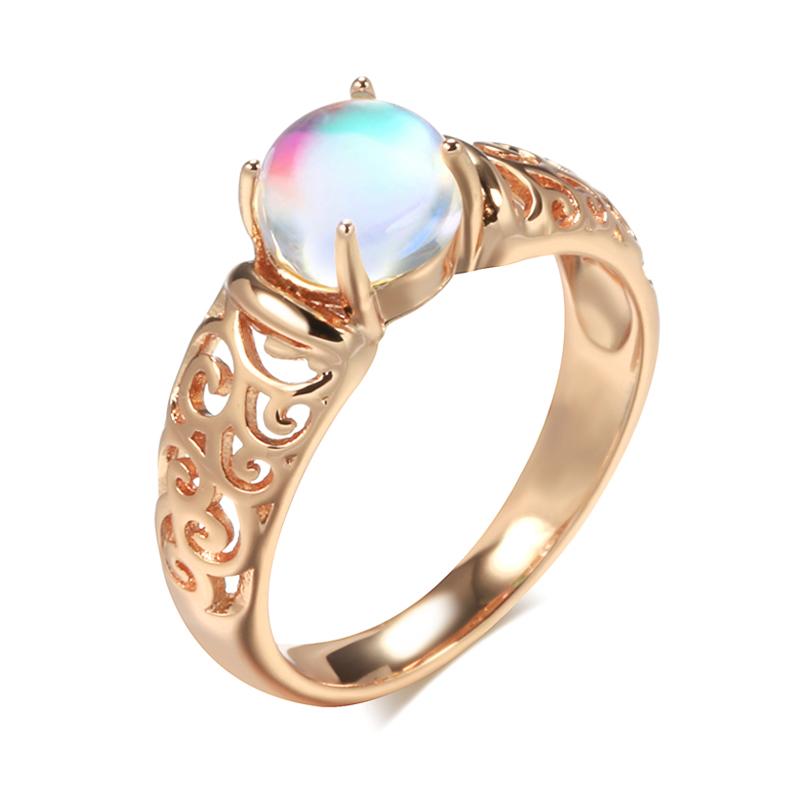 Kinel Neumondstein-Ringe, Roségold, romantischer Schmuck für Mädchen 10 rose gold von Joom DACH