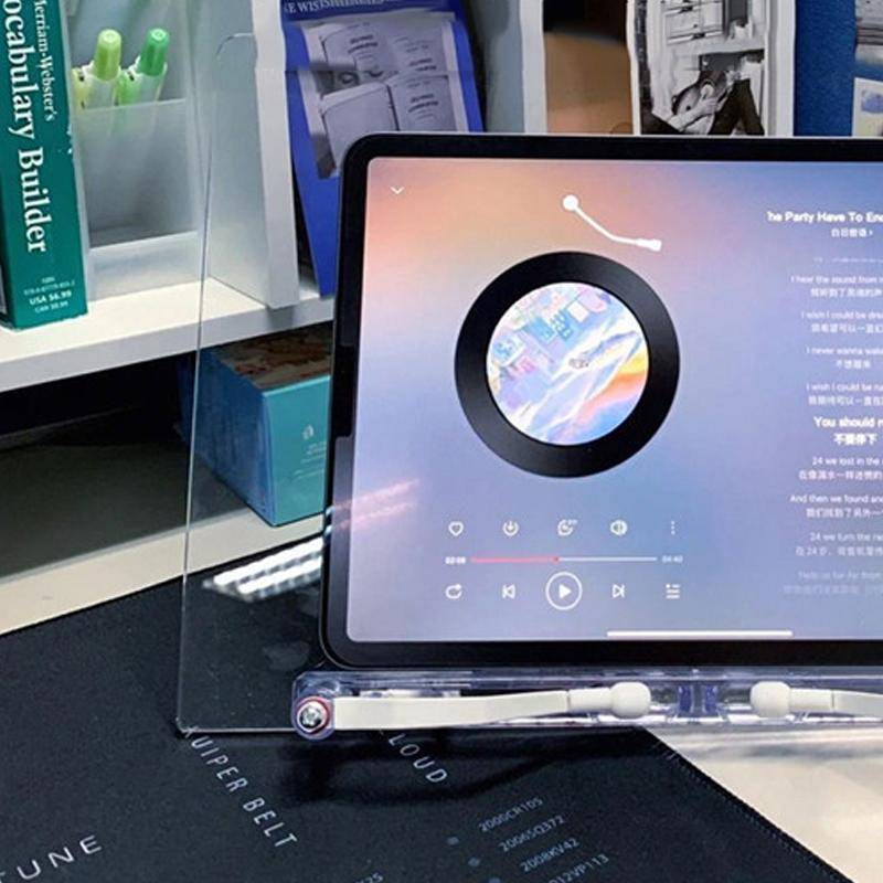 Klarer Acryl-Buchständer 180 Grad Drehung Leicht zu Lesen Tragbare Buch-Präsentationsstaffelei für Computer von Joom DACH