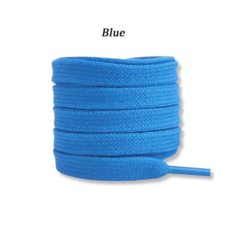 Klassische, flache Schnürsenkel aus Baumwolle für Turnschuhe, Schnürsenkel, hohe Schnürsenkel aus Canvas, lässige Schnürsenkel ohne Elastizität für AF1-Damen 120cm blau von Joom DACH