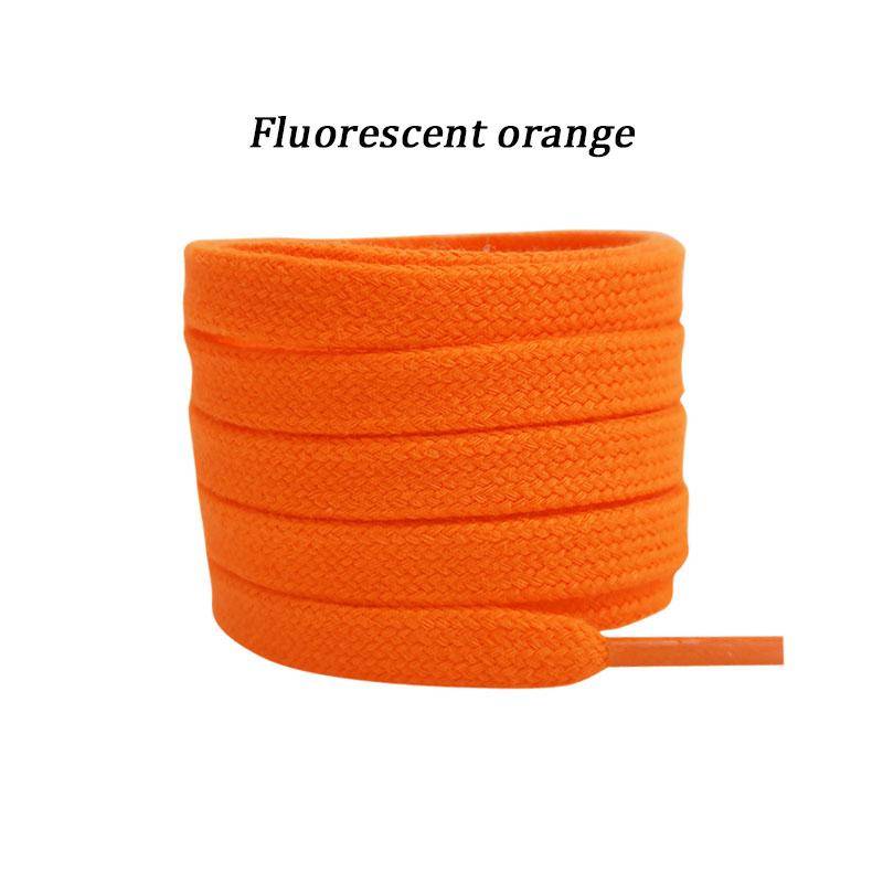 Klassische, flache Schnürsenkel aus Baumwolle für Turnschuhe, Schnürsenkel, hohe Schnürsenkel aus Canvas, lässige Schnürsenkel ohne Elastizität für AF1-Damen 120cm fluoreszierende orange von Joom DACH