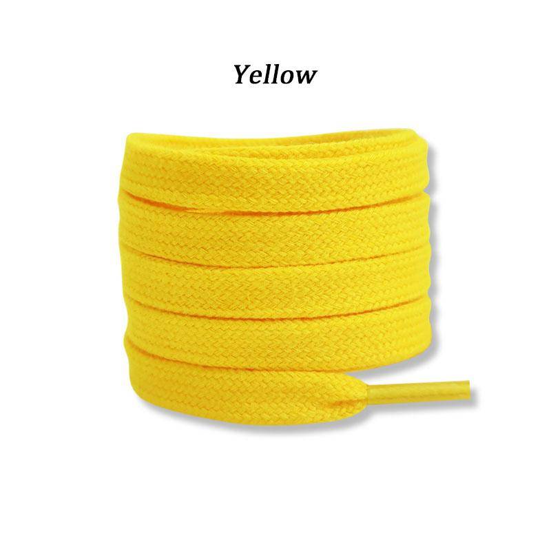 Klassische, flache Schnürsenkel aus Baumwolle für Turnschuhe, Schnürsenkel, hohe Schnürsenkel aus Canvas, lässige Schnürsenkel ohne Elastizität für AF1-Damen 120cm gelb von Joom DACH