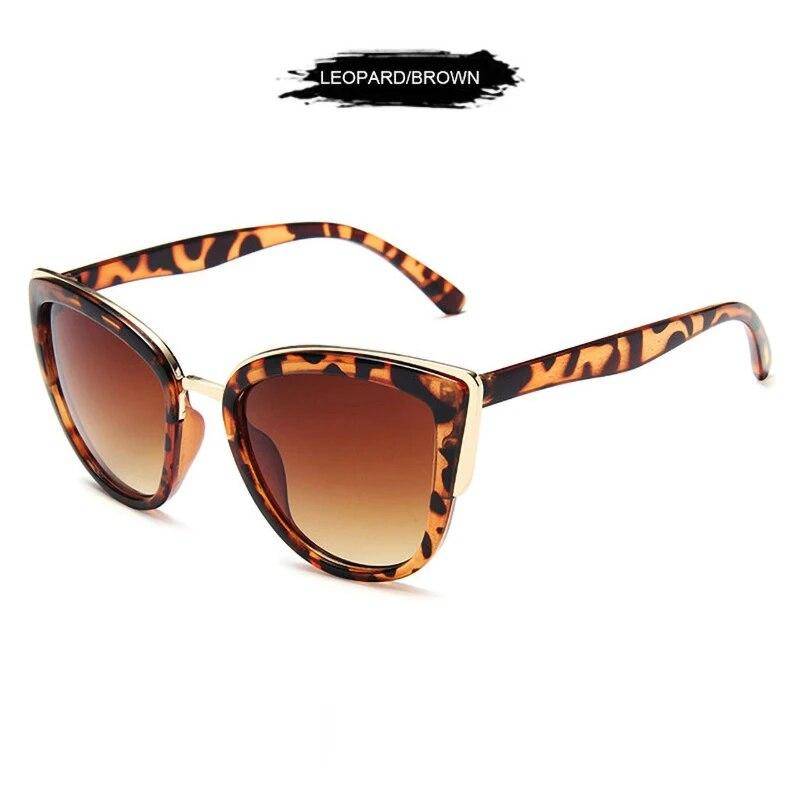Klassische Cat Eye Frauen Sonnenbrille Vintage Anti-Glare Sonnenbrille Weibliche Mode Leopard Fahren Reisen Shades UV400 Leo-Print von Joom DACH
