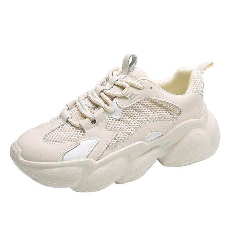 Klassische Dad Shoes Damen  Neue einfarbige Pumps mit mittlerem Absatz und flacher Sohle, Gummi, runde Spitze, Schnürung, Laufschuhe 40 von Joom DACH