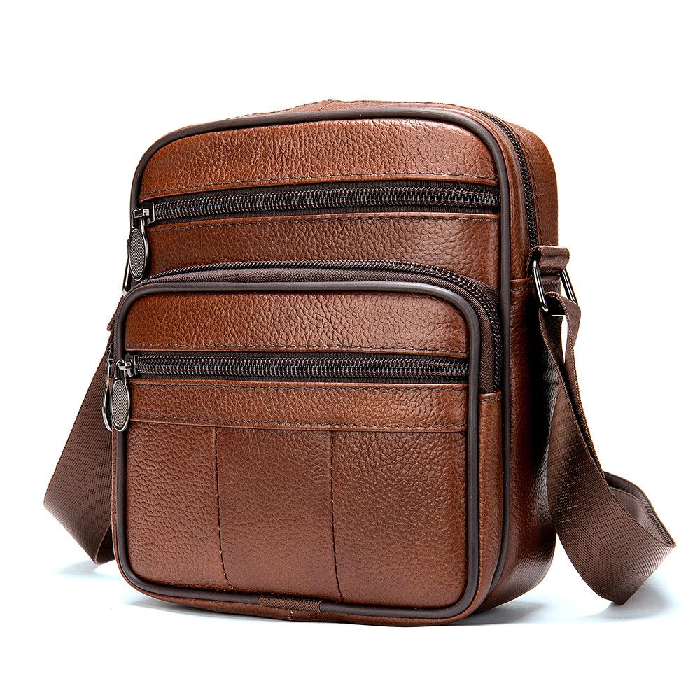 Klassische Designer-Herren-Umhängetasche aus echtem Leder, Business-Tasche für Herren, Sommer-Umhängetasche, hochwertige Umhängetasche, Herren-Reisetasche braun von Joom DACH