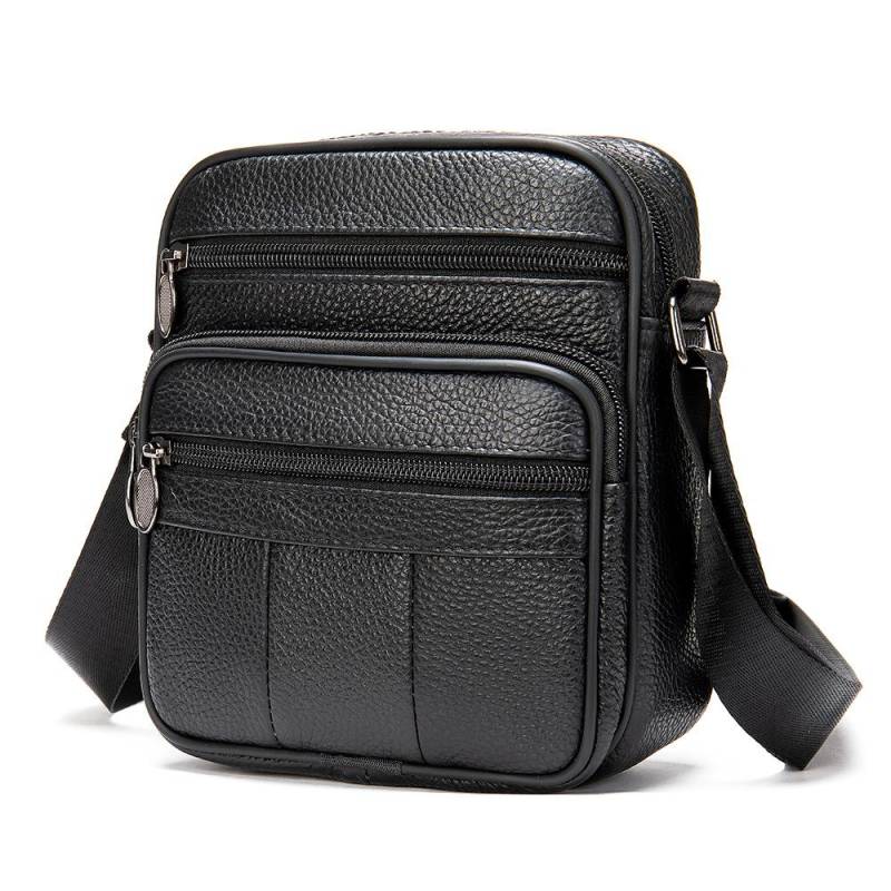 Klassische Designer-Herren-Umhängetasche aus echtem Leder, Business-Tasche für Herren, Sommer-Umhängetasche, hochwertige Umhängetasche, Herren-Reisetasche schwarz von Joom DACH