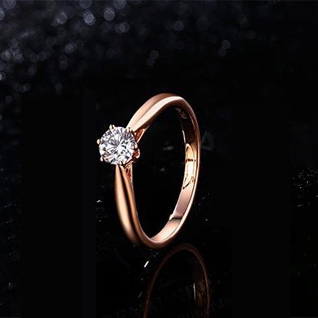 Klassische Eheringe für Damen für immer schlicht sechs Krappen Zirkonia Mode Solitär Verlobung Hochzeitsgeschenk Ring Schmuck 7 von Joom DACH