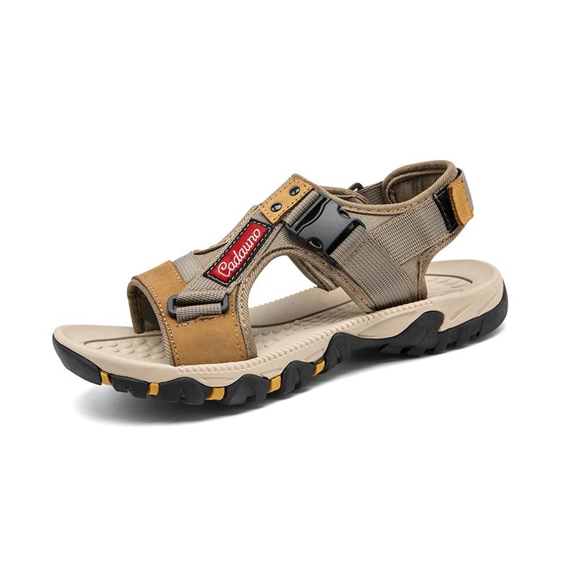 Klassische Herren Sandalen Sommer Mode Echtes Leder Pantoletten Outdoor Casual Sport Sandalen Leichtgewichtige Allround Herren Stilvolle Schuhe 40 von Joom DACH